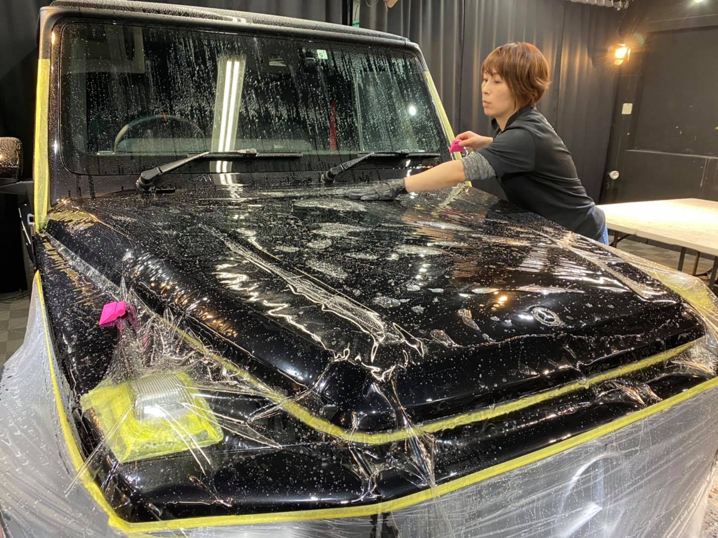 Mercedes G350 XPEL社製PPFをボンネットフードに施工